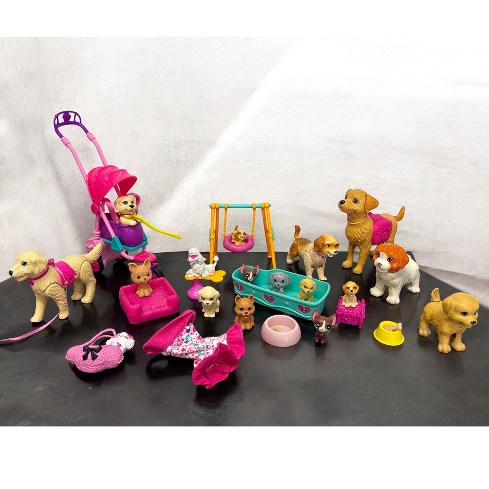 Barbie Stroll 'n Play Pups & Barbie Doggie Park Playset + Accessories
